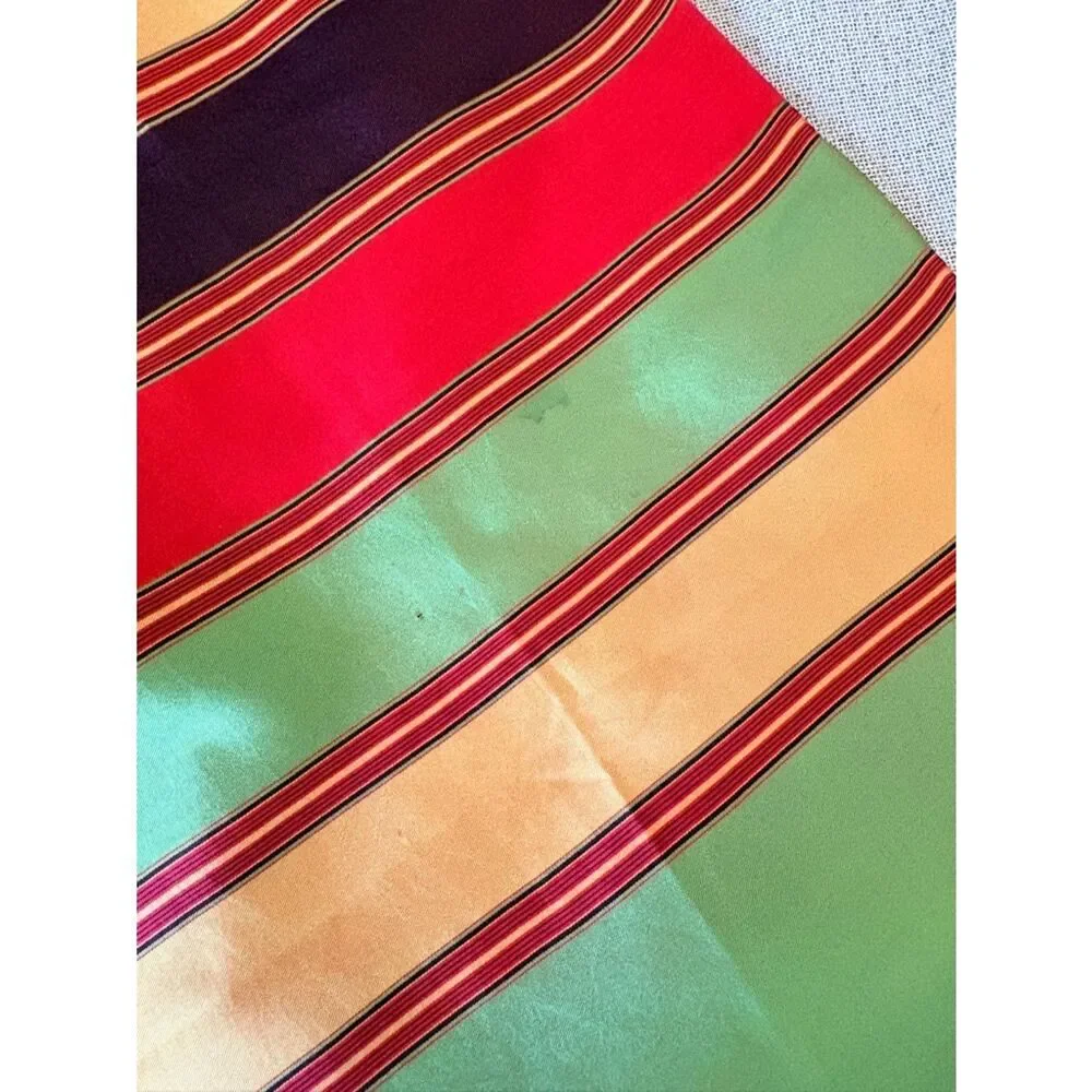 Echo Silk Scarf Italy Striped Satin Men’s Unisex